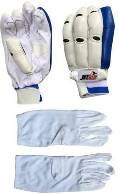 JetFire Basic Youth Batting Gloves Combo With Inner Gloves(Blue, Youth) Batting Gloves(Blue, White)
