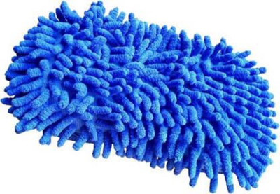 AANGAN Multipurpose 2 in 1 Chenille Hand Duster with Microfiber Mitts and Sponge with Grip Holding Car Accessories (Assorted Colour) Regular Sponge(Pack of 1)
