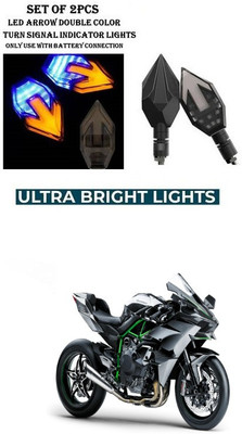 PRTEK Front, Rear LED Indicator Light for Kawasaki(Yellow, Blue)
