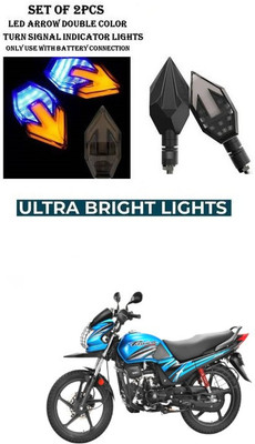 PRTEK Front, Rear LED Indicator Light for Hero Passion Pro(Yellow, Blue)