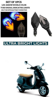 PRTEK Front, Rear LED Indicator Light for Piaggio Vespa(Yellow, Blue)