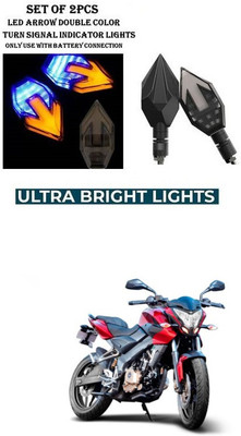 PRTEK Front, Rear LED Indicator Light for Bajaj Pulsar 200NS(Yellow, Blue)