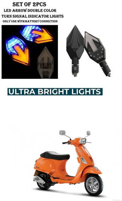 PRTEK Front, Rear LED Indicator Light for Piaggio Vespa LX(Yellow, Blue)