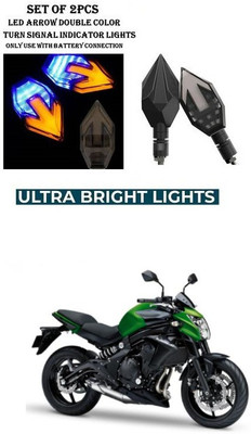 PRTEK Front, Rear LED Indicator Light for Kawasaki(Yellow, Blue)