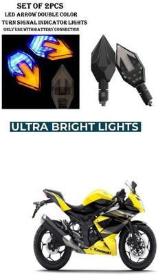 PRTEK Front, Rear LED Indicator Light for Kawasaki Ninja(Yellow, Blue)