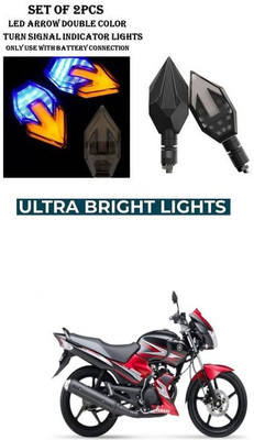 PRTEK Front, Rear LED Indicator Light for Yamaha SS 125(Yellow, Blue)