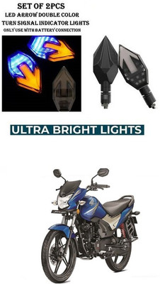 PRTEK Front, Rear LED Indicator Light for Honda CB Shine(Yellow, Blue)