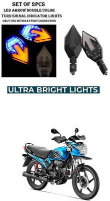 PRTEK Front, Rear LED Indicator Light for Hero Passion Pro(Yellow, Blue)