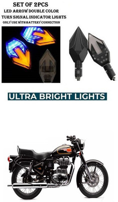 PRTEK Front, Rear LED Indicator Light for Royal Enfield 500(Yellow, Blue)