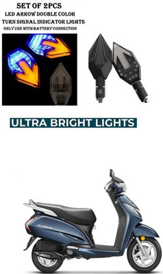 PRTEK Front, Rear LED Indicator Light for Honda Activa 3G(Yellow, Blue)