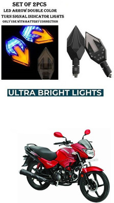 PRTEK Front, Rear LED Indicator Light for Hero Glamour FI(Yellow, Blue)