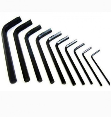 DUMDAAR 10 Pieces Hex Allen Key Wrench L Shape Repair Tool Set Allen Key Set