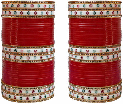 RangRupam Plastic Cubic Zirconia Brass Bangle Set(Pack of 72)