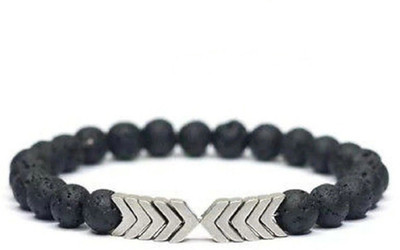 OOMPH Alloy, Zinc, Metal Beads Black Silver Bracelet