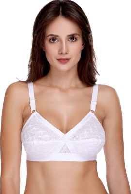 SONA by CROSS-CHIKEN Chiken Fabric Everyday Plus Size Bra Women Full Coverage Non Padded Bra(White)