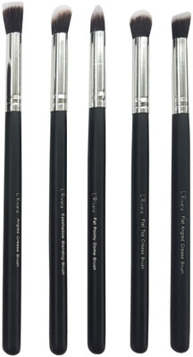 L'Rivara 5 Piece Eye Shadow Brush Set Model LR-204 (Black+Silver)(Pack of 5)