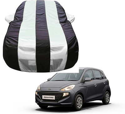 Flipkart SmartBuy Car Cover For Hyundai Santro (With Mirror Pockets)(Silver, Black, For 2018 Models)