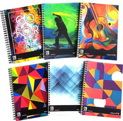Askprints Go for it A5 Notebook ruled 120 Pages(Multicolor, Pack of 6)