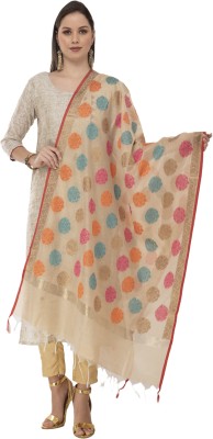 A R SILK Silk Blend Embroidered Women Dupatta