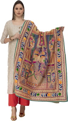 A R SILK Cotton Silk Embroidered Women Dupatta