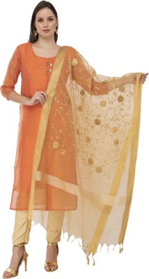 A R SILK Cotton Blend Embroidered Women Dupatta