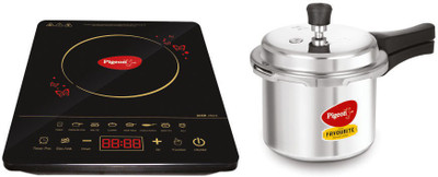 Pigeon Acer Plus Induction Cooktop (Black, Touch) with IB 3 Ltr Pressure Cooker 2020 Combo