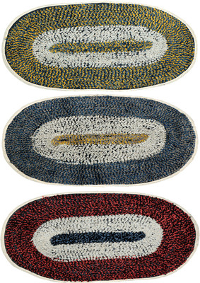 KUBER INDUSTRIES Cotton Door Mat(Multicolor, Free, Pack of 3)