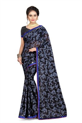 MINE CHOICE Self Design Bollywood Lycra Blend Saree(Multicolor)
