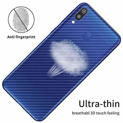 ELEF Back Screen Guard for Ultra Thin Slim Fit transparent 3D Carbon Fiber Skin Back Guard Protector for Samsung Galaxy A10S - (Transparent)(Pack of 1)