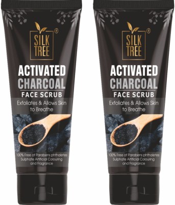 SILKTREE Face Scrub Activated Charcoal Combo-Set of 2 Scrub(130 g)