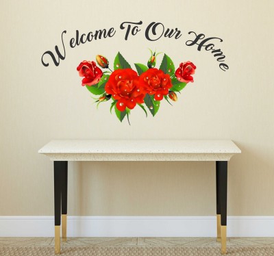 Littlebuds 50 cm Welcome To Our Home Removable Sticker(Pack of 1)