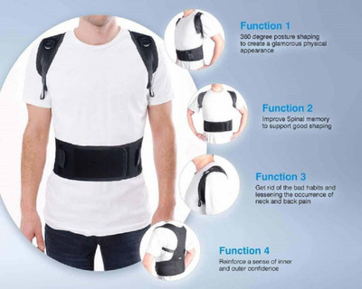 Sales Hub Real Doctor Posture Belt 10 Magnets Lumbar Support for Posture Corrector Posture Corrector(Black)