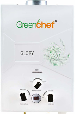 Greenchef 6 L Gas Water Geyser (Glory Digital ISI, White) – at Rs 5450 ₹ Only