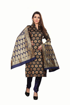 ANAND Jacquard Embellished Kurta & Churidar Material