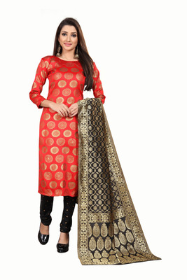 ANAND Jacquard Embellished Kurta & Churidar Material