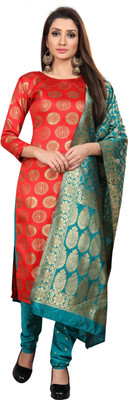 ANAND Jacquard Embellished Kurta & Churidar Material