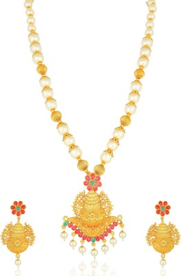 AMAAL Brass, Copper Gold-plated Green, Pink Jewellery Set(Pack of 1)