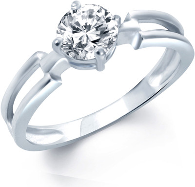 50% OFF on VK Jewels Fancy TWO LINES solitare Shaped for Women and Girls Alloy Cubic Zirconia Rhodium Plated Ring