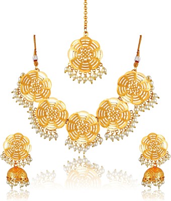 AMAAL Brass, Copper Gold-plated Gold, White Jewellery Set(Pack of 1)