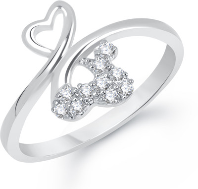 85% OFF on VK Jewels Blissful Love Heart Shaped for Women and Girls Alloy Cubic Zirconia Gold Plated Ring