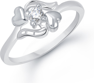 84% OFF on VK Jewels Crossover Hearts Shaped for Women and Girls Alloy Cubic Zirconia Gold Plated Ring