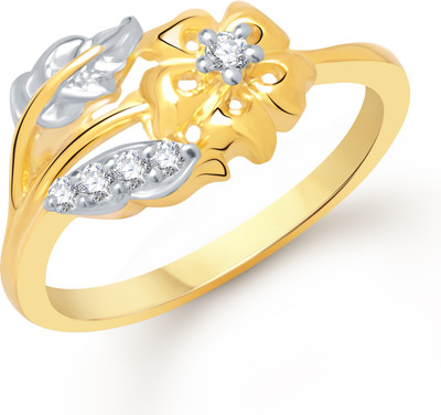 86% OFF on VK Jewels Flower Leaf Design Shaped for Women and Girls Alloy Cubic Zirconia Gold Plated Ring