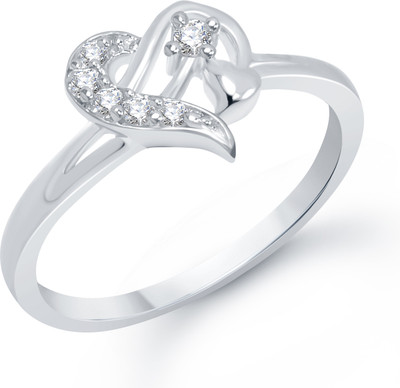 83% OFF on VK Jewels Sterling Heart Shaped for Women and Girls Alloy Cubic Zirconia Rhodium Plated Ring