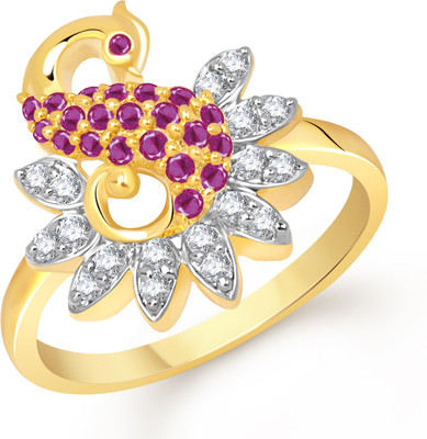 89% OFF on VK Jewels Excellent Mayur Shaped for Women and Girls Alloy Cubic Zirconia Gold Plated Ring
