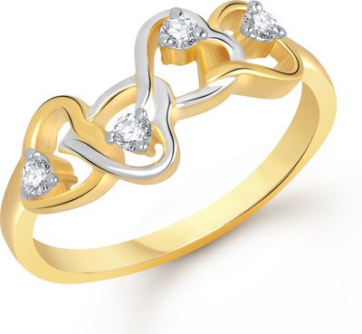 85% OFF on VK Jewels Four Hearts Shaped for Women and Girls Alloy Cubic Zirconia Gold Plated Ring