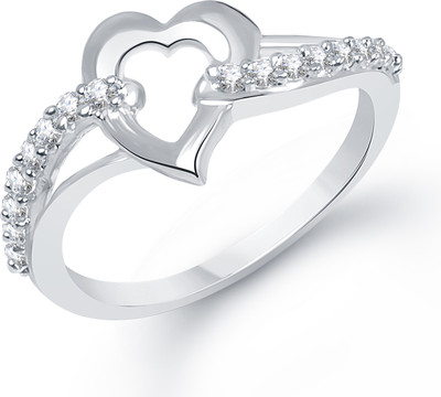 87% OFF on VK Jewels Valentine Shaped for Women and Girls Alloy Cubic Zirconia Gold Plated Ring
