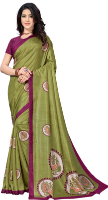 AJS Printed Bollywood Art Silk Saree(Multicolor)