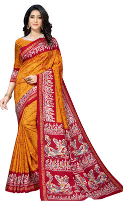 AJS Printed Bollywood Art Silk Saree(Multicolor)