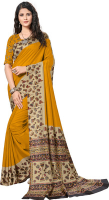 SGM Printed Mysore Pure Silk Saree(Yellow)