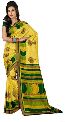 AJS Printed, Geometric Print Bollywood Art Silk Saree(Multicolor)